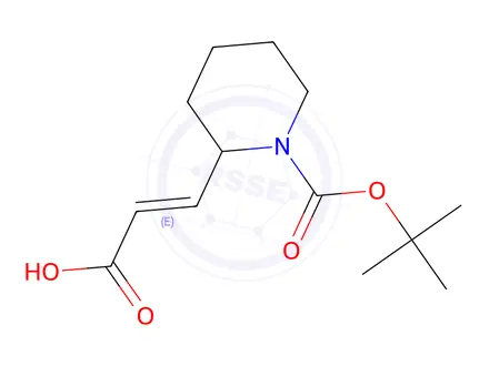Chemical structure of (E)-3-(1-(Tert-butoxycarbonyl)piperidin-2-yl)acrylic acid