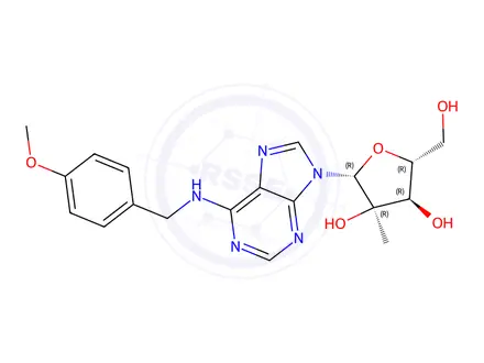 Chemical structure of N6-(4-Methoxybenzyl)-2'-C-methyl adenosine