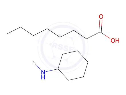 Chemical structure of octanoic acid, compound with N-methylcyclohexylamine (1:1)