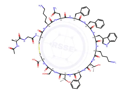 Chemical structure of Somatostatin Impurity 3 (Somatostatin EP Impurity C) (Ac-Ala1 Somatostatin)