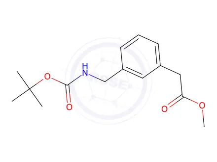 Chemical structure of Methyl 2-(3-((tert-butoxycarbonylamino)-methyl)phenyl)acetate