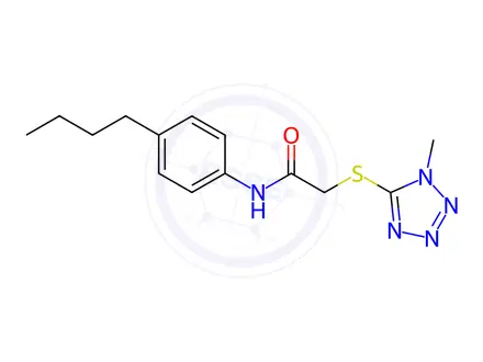 Chemical structure of N-(4-butylphenyl)-2-((1-methyl-1H-tetrazol-5-yl)thio)acetamide