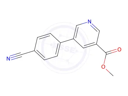 Chemical structure of Methyl 5-(4-cyanophenyl)nicotinate