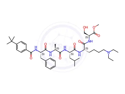 Chemical structure of Methyl N2-(4-(tert-butyl)benzoyl)-L-phenylalanyl-L-alanyl-L-leucyl-N6,N6-diethyl-L-lysyl-L-serinate