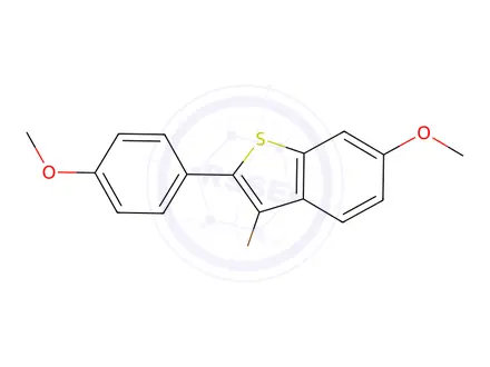 Chemical structure of 3- Bromo- 6- methoxy- 2- (4- methoxyphenyl) benzo[b]thiophene