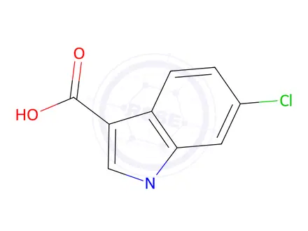 Chemical structure of 6-Chloro-1-methyl-1H-indole-3-carboxylic acid