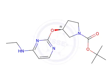 Chemical structure of (S)-3-(4-EthylaMino-pyriMidin-2-yloxy)-pyrrolidine-1-carboxylic acid tert-butyl ester