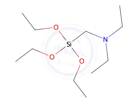 Chemical structure of Diethyl amino methyl triethoxy silane