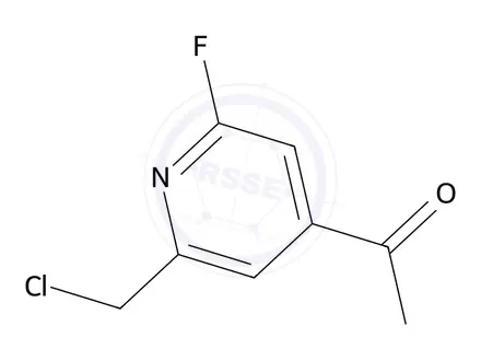 Chemical structure of 1-(2-(Chloromethyl)-6-fluoropyridin-4-yl)ethan-1-one
