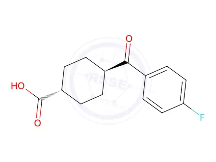 Chemical structure of trans-4-(4-Fluorobenzoyl)cyclohexane-1-carboxylic acid