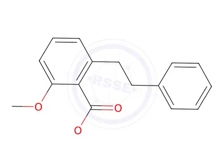Chemical structure of 2-Methoxy-6-phenethyl-benzoic acid methyl ester