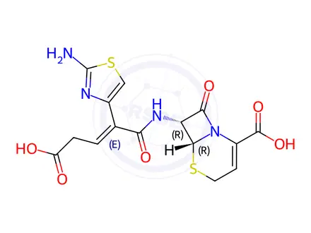 Chemical structure of (E)-Ceftibuten Dihydrate