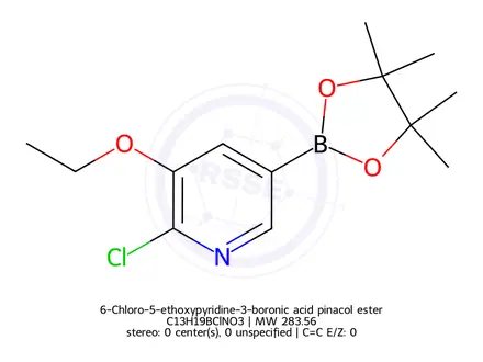 Chemical structure of 2-Chloro-3-ethoxy-5-(tetramethyl-1,3,2-dioxaborolan-2-yl)pyridine