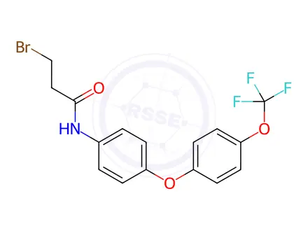 Chemical structure of N-{4-[4-(trifluoromethoxy)phenoxy]phenyl}-3-bromopropanamide