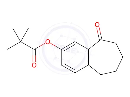 Chemical structure of 9-Oxo-6,7,8,9-tetrahydro-5H-benzo[7]annulen-2-yl pivalate