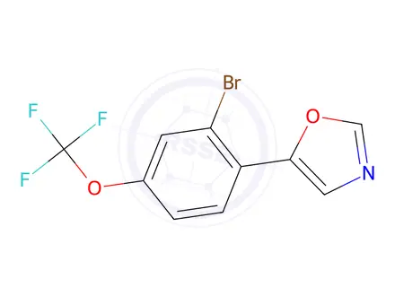 Chemical structure of 5-(2-Bromo-4-(trifluoromethoxy)phenyl)oxazole