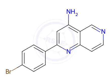 Chemical structure of 1,6-Naphthyridin-4-amine, 2-(4-bromophenyl)-