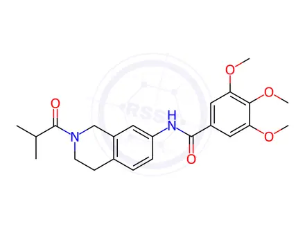 Chemical structure of N-(2-Isobutyryl-1,2,3,4-tetrahydroisoquinolin-7-yl)-3,4,5-trimethoxybenzamide