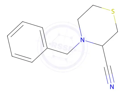 Chemical structure of 4-benzylthiomorpholine-3-carbonitrile