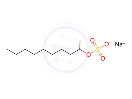 Chemical structure of sodium 1-methylnonyl sulphate