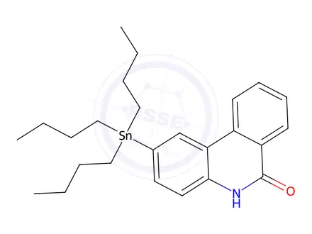 Chemical structure of 2-(Tributylstannyl)phenanthridin-6(5H)-one