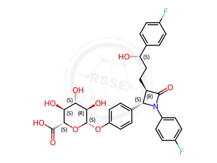 Chemical structure of Ezetimibe Phenoxy Glucuronide
