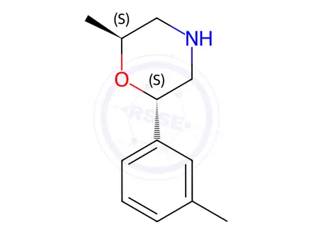 Chemical structure of (2S,6S)-2-methyl-6-m-tolylmorpholine