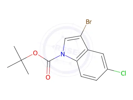 Chemical structure of 1-Boc-3-bromo-5-chloroindole