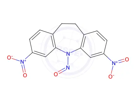 Chemical structure of 3,7-dinitro-5-nitroso-10,11-dihydro-5H-dibenzo[b,f]azepine