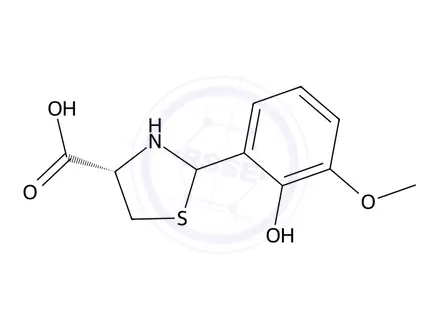 Chemical structure of (4s)-2-(2-Hydroxy-3-methoxyphenyl)-1,3-thiazolidine-4-carboxylic acid