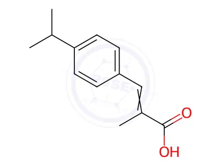 Chemical structure of 2-Propenoicacid,2-methyl-3-[4-(1-methylethyl)phenyl]-(9CI)