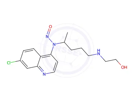 Chemical structure of N-(7-chloroquinolin-4-yl)-N-(5-(2-hydroxyethylamino)pentan-2-yl)nitrous amide