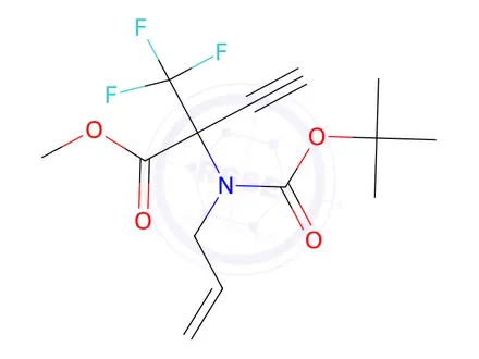 Chemical structure of Methyl 2-(allyl(tert-butoxycarbonyl)amino)-2-(trifluoromethyl)but-3-ynoate