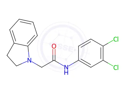 Chemical structure of N-(3,4-dichlorophenyl)-2-(indolin-1-yl)acetamide