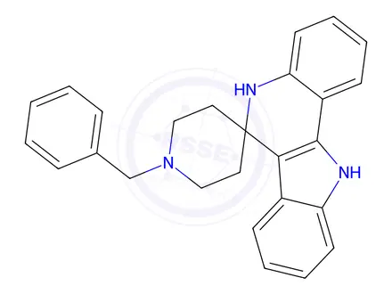 Chemical structure of 5,11-Dihydro-1'-(phenylmethyl)-spiro[6H-indolo[3,2-c]quinoline-6,4'-piperidine]