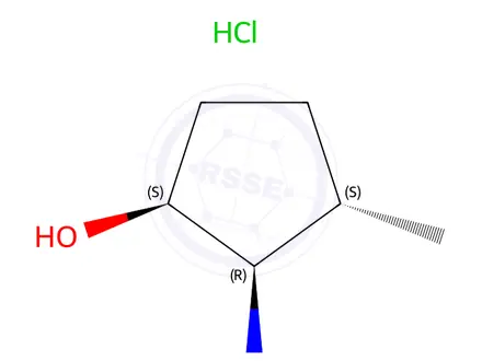 Chemical structure of (1S,2R,3S)-2-amino-3-methylcyclopentan-1-ol hydrochloride
