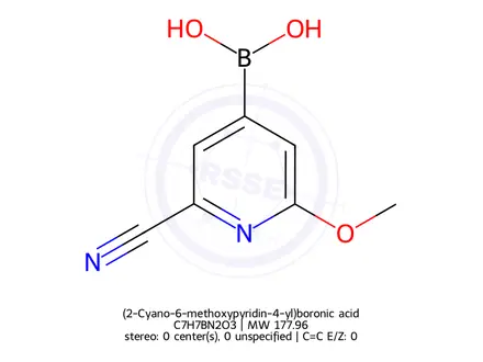 Chemical structure of (2-Cyano-6-methoxypyridin-4-yl)boronic acid