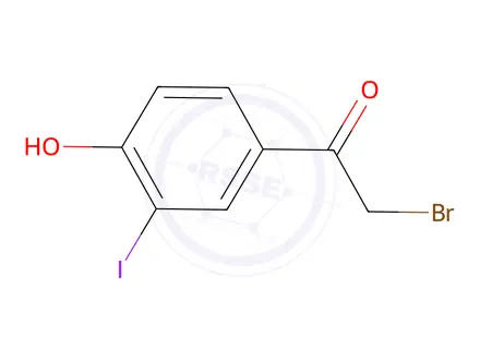 Chemical structure of 2-Bromo-1-(4-hydroxy-3-iodophenyl)ethanone