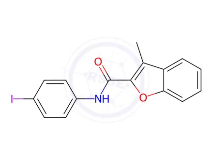 Chemical structure of N-(4-Iodophenyl)-3-methylbenzofuran-2-carboxamide