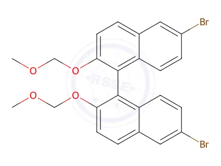 Chemical structure of (R)-6,6'-Dibromo-2,2'-bis(methoxymethoxy)-1,1'-binaphthyl
