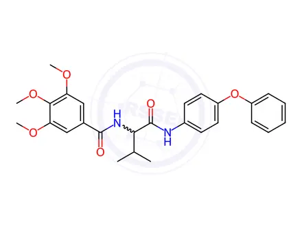 Chemical structure of Benzamide, 3,4,5-trimethoxy-N-[2-methyl-1-[[(4-phenoxyphenyl)amino]carbonyl]propyl]-(9CI)