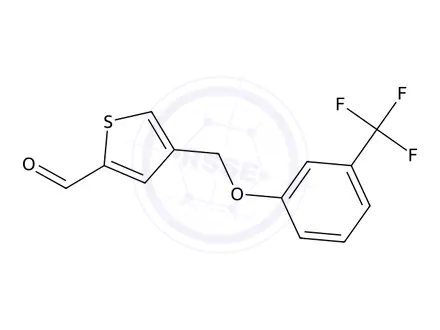 Chemical structure of 4-((3-(Trifluoromethyl)phenoxy)methyl)thiophene-2-carbaldehyde
