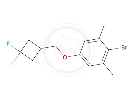 Chemical structure of 2-Bromo-5-((3,3-difluorocyclobutyl)methoxy)-1,3-dimethylbenzene