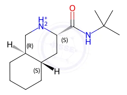 Chemical structure of (3S,4aS,8aS)-Decahydro-N-t-butyl-3-isoquinolinecarboxamide
