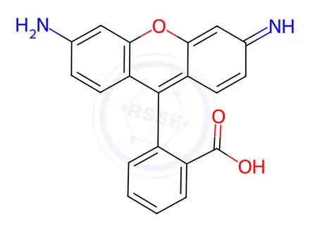 Chemical structure of 3,6-Diamino-9-(2-carboxylatophenyl)xanthylium