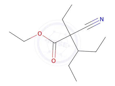 Chemical structure of α-Cyano-α,β-diethylvaleric Acid Ethyl Ester