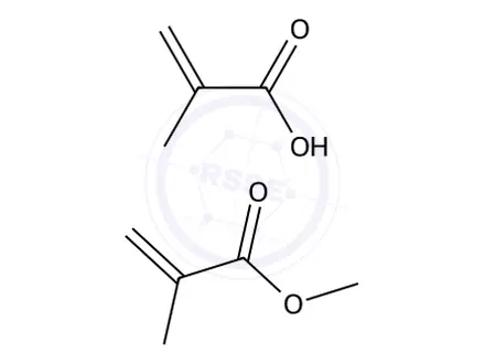Chemical structure of 2-Propenoic acid, 2-methyl-, polymer with butyl 2-propenoate, methyl 2-methyl-2-propenoate and 2-methyl-2-propenamide