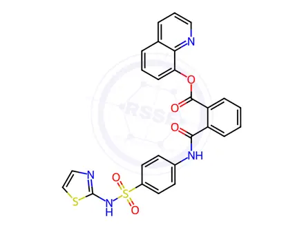 Chemical structure of 8-quinolyl 2-[[[4-[(thiazole-2-ylamino)sulphonyl]phenyl]amino]carbonyl]benzoate