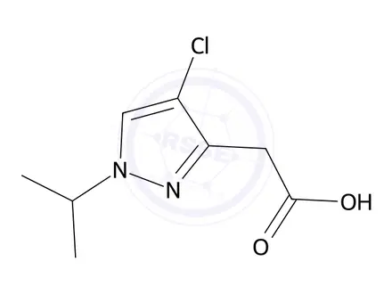 Chemical structure of 2-(4-Chloro-1-isopropyl-1H-pyrazol-3-yl)acetic acid