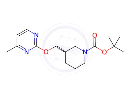 Chemical structure of tert-Butyl 3-(((4-methylpyrimidin-2-yl)oxy)methyl)piperidine-1-carboxylate